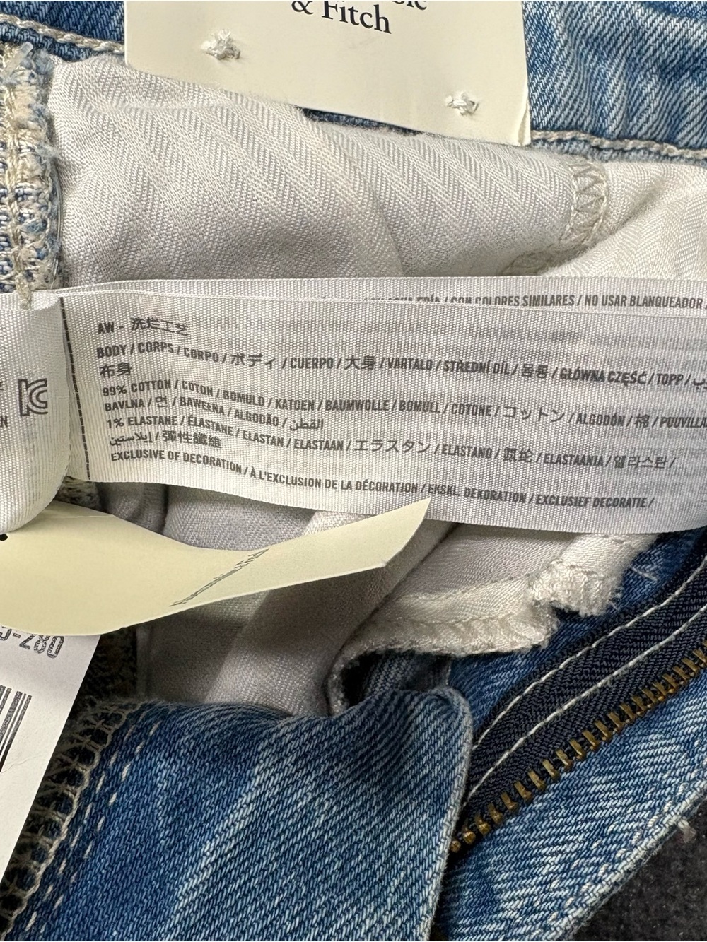 Abercrombie Fitch Jeans Womens 28/6S Blue 90's Relaxed High Rise Carpenter NEW - Picture 6 of 14